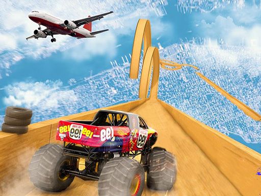 IMPOSSIBLE MONSTER TRUCK 3D STUNT - browser game screenshot