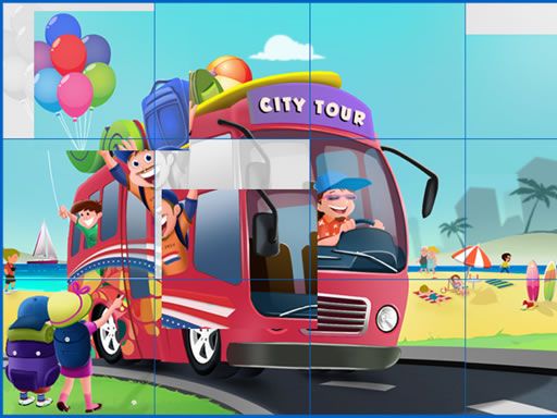 Kids and Vehicles Jigsaw Kids and Vehicles Jigsaw - browser game screenshot