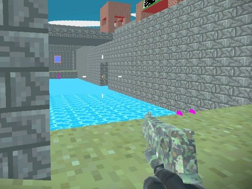 Pixel Blocky Combat Fortress - browser game screenshot