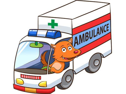 Cartoon Ambulance Puzzle - browser game screenshot