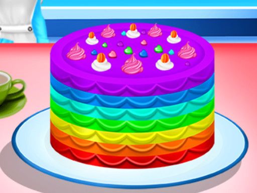 Cooking Rainbow Cake - browser game screenshot