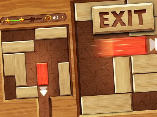 EXIT : unblock red wood block - browser game screenshot