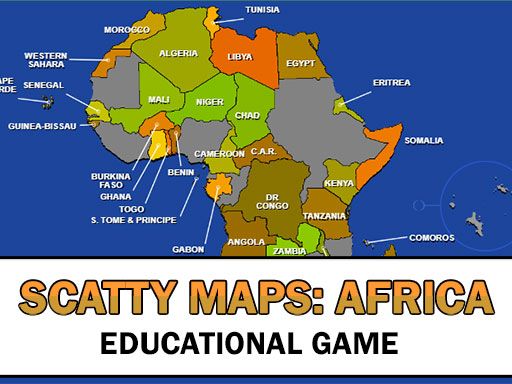 Scatty Maps Africa - browser game screenshot