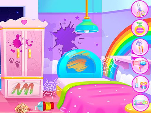 Kitty Kate House Cleaning - browser game screenshot