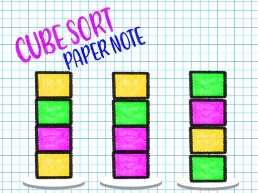 Cube Sort: Paper Note - browser game screenshot
