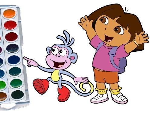 Dora The Explorer Coloring Book - browser game screenshot