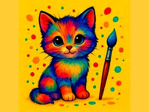 BTS Cute Kitty Coloring - browser game screenshot
