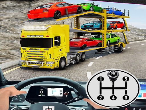 Car Transporter Truck Vehicle Transporter Trailer - browser game screenshot