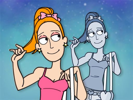 Rick and Morty Princess Maker - browser game screenshot