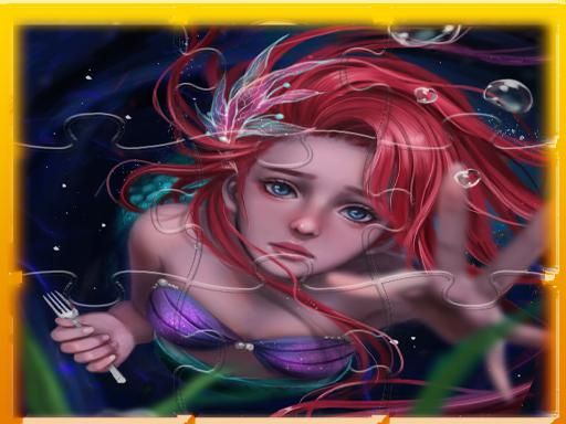 Mermaid Ariel Princess Match 3 Puzzle - browser game screenshot