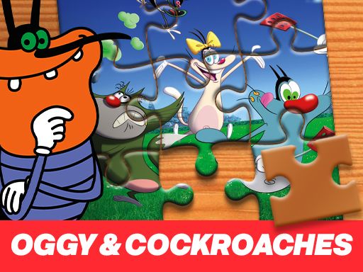 Oggy and the Cockroaches Jigsaw Puzzle - browser game screenshot