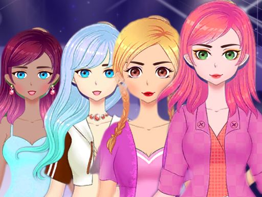 anime girls dress up and makeup game - browser game screenshot
