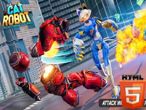 Cat Robot Transform War - browser game screenshot