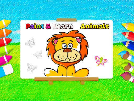 Paint and Learn Animals - browser game screenshot