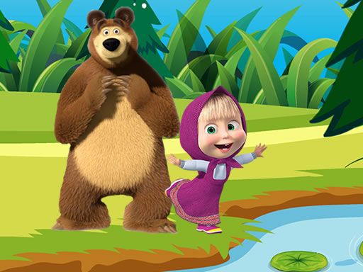 Masha and the Bear Jigsaw Puzzles - browser game screenshot