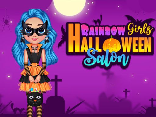 Rainbow Girls Hallowen Salon - browser game screenshot