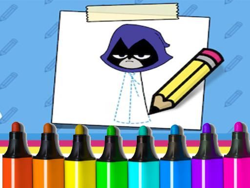 Teen Titans Go! How to Draw Raven - browser game screenshot