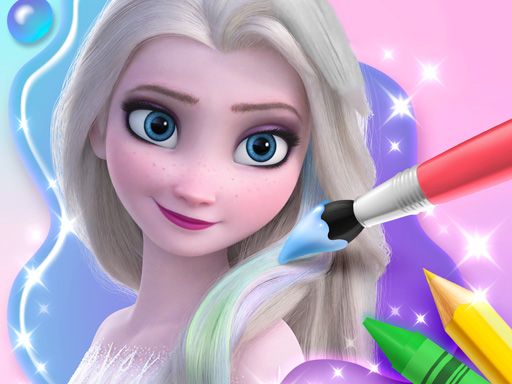 Coloring Book For Elsa - browser game screenshot