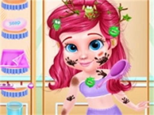 Messy Little Mermaid Makeover-Game - browser game screenshot