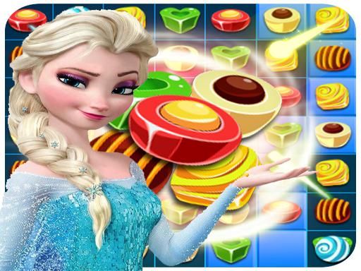 Elsa Sweet Candy match-3 - browser game screenshot