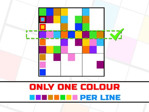 Only 1 color per line - browser game screenshot