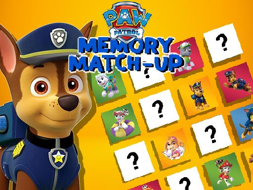 Paw Patrol Memory Match Up - browser game screenshot