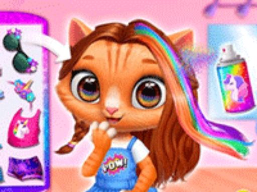 Kitty Animal Hair Salon - Fashion Hair Stylist - browser game screenshot