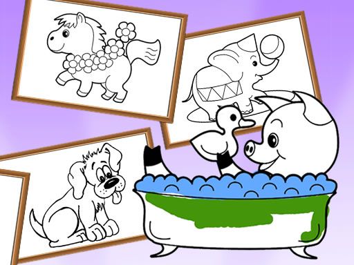Cartoon Coloring for Kids - Animals - browser game screenshot