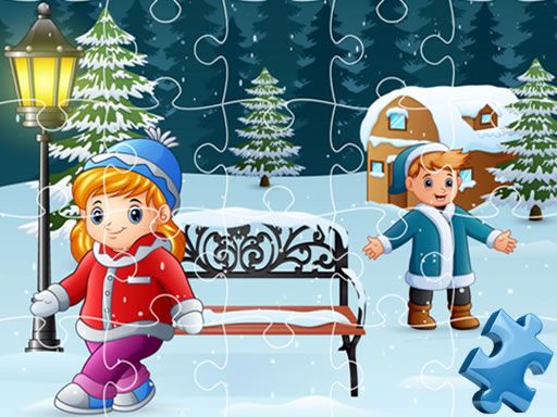 Happy Winter Jigsaw Game - browser game screenshot