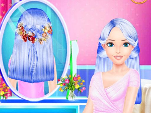 Colorful Braid Hairstyle Making - browser game screenshot