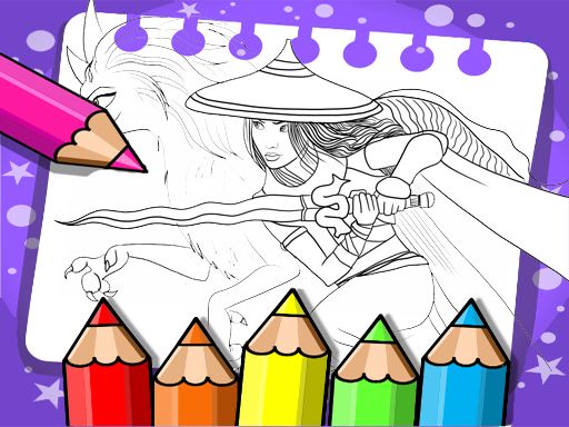 Raya And The Last Dragon Coloring - browser game screenshot