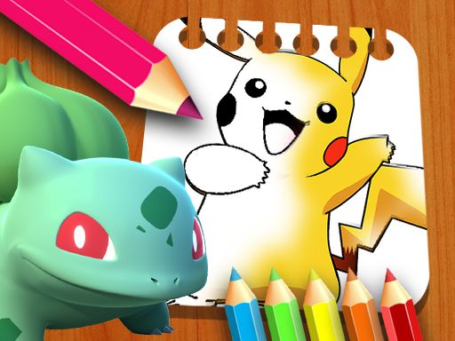 Pokemon Coloring Book for kids - browser game screenshot