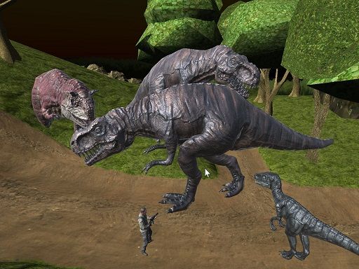 Midnight multiplayer dinosaur hunt - browser game screenshot