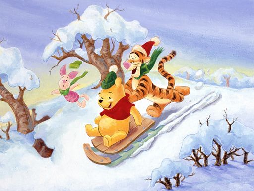 Christmas Winnie Pooh Jigsaw - browser game screenshot