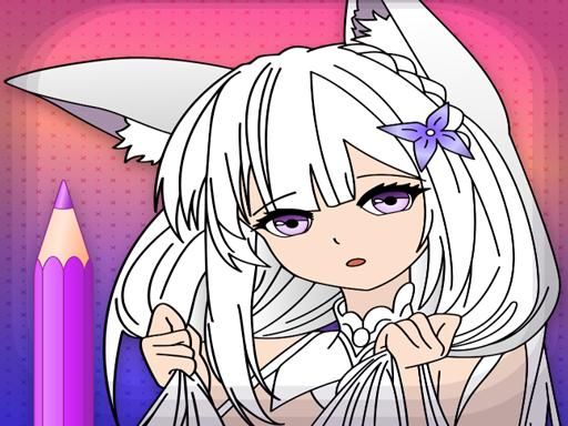 Animated Glitter Coloring Book - Anime Manga - browser game screenshot