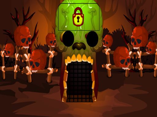 Brown Skull Forest Escape - browser game screenshot