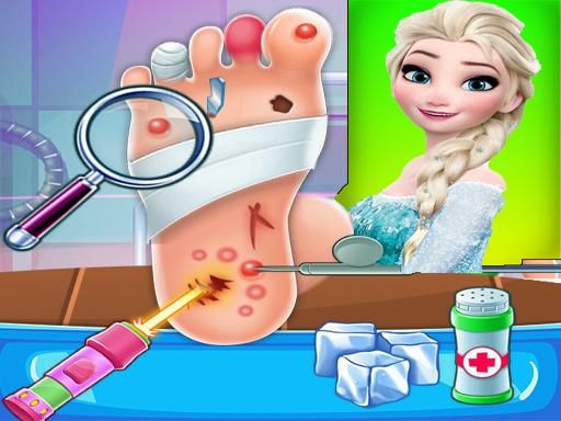 Elsa Foot Doctor Clinic : Frozen  Surgery Hospital - browser game screenshot