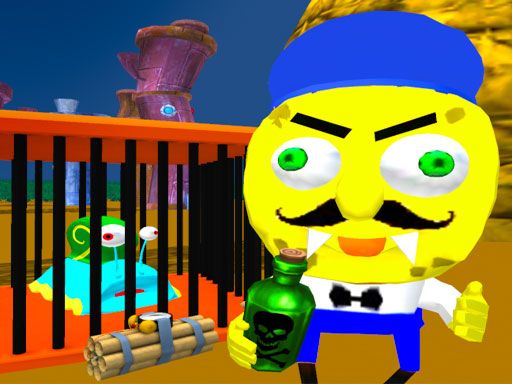 Sponge Neighbor Escape 3D - browser game screenshot