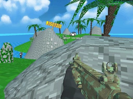 Blocky Combat SWAT Desert Storm Zombie - browser game screenshot