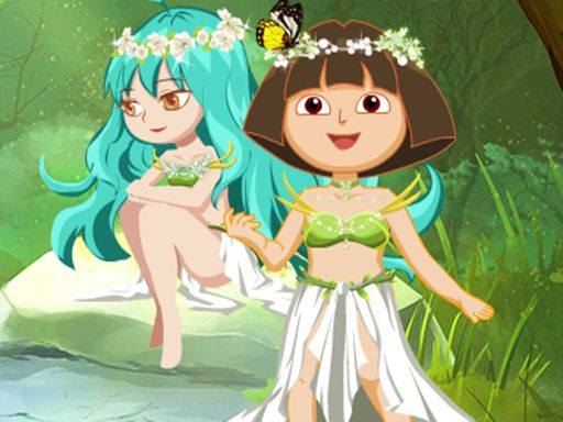 Dora With Wizard In Forest Dora With Wizard In Forest - browser game screenshot