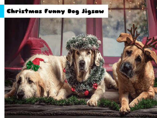 Christmas Funny Dog Jigsaw - browser game screenshot