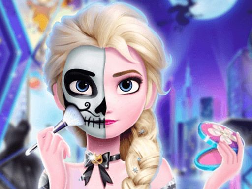 Elsa Halloween Party Tattoo - browser game screenshot