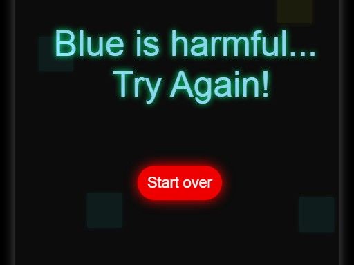 Avoid the blue - browser game screenshot