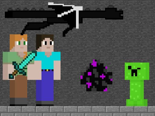 Steve and Alex Dragon Egg - browser game screenshot
