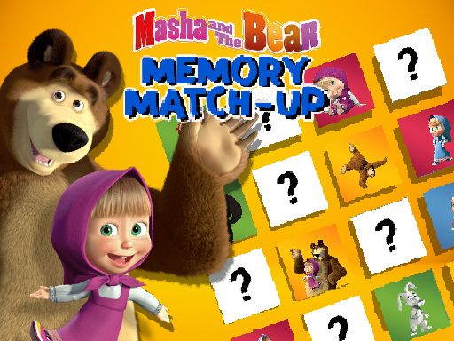 Masha and the Bear Memory Match Up - browser game screenshot