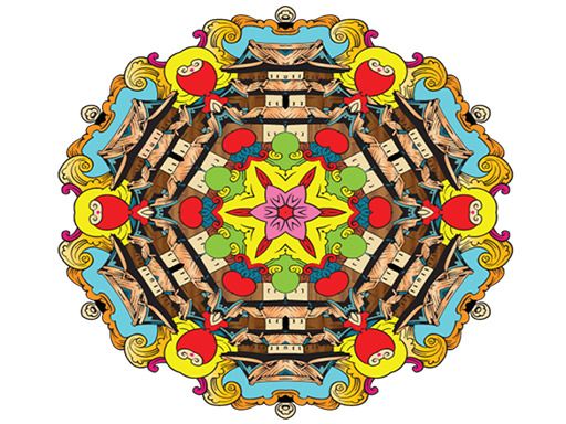 Mandala coloring book for adults and kids - browser game screenshot