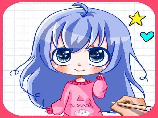 coloring book anime girls and boys - Play Game - browser game screenshot