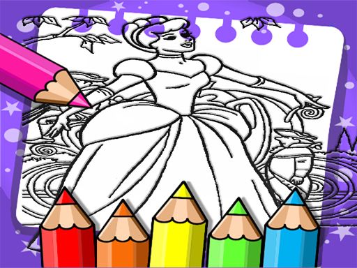 Cinderella Color Book - browser game screenshot