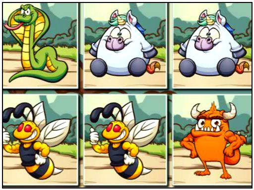 Animals Memo Match - browser game screenshot