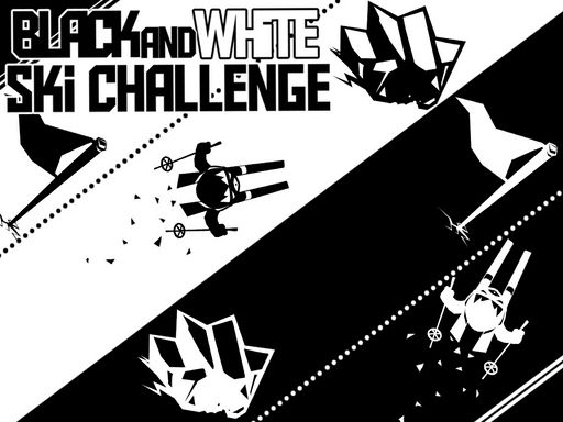 Black & white ski challenge - browser game screenshot